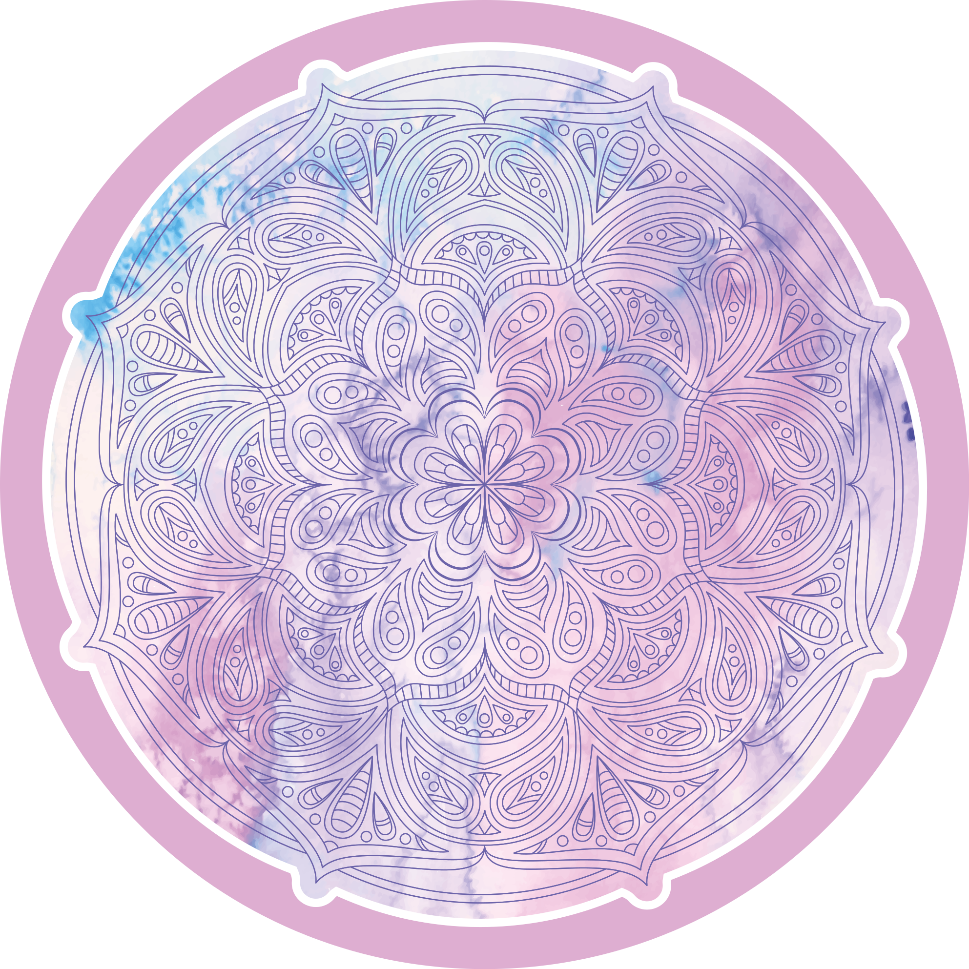 Alfombra vinílica mandala floral rosa pastel - TenVinilo