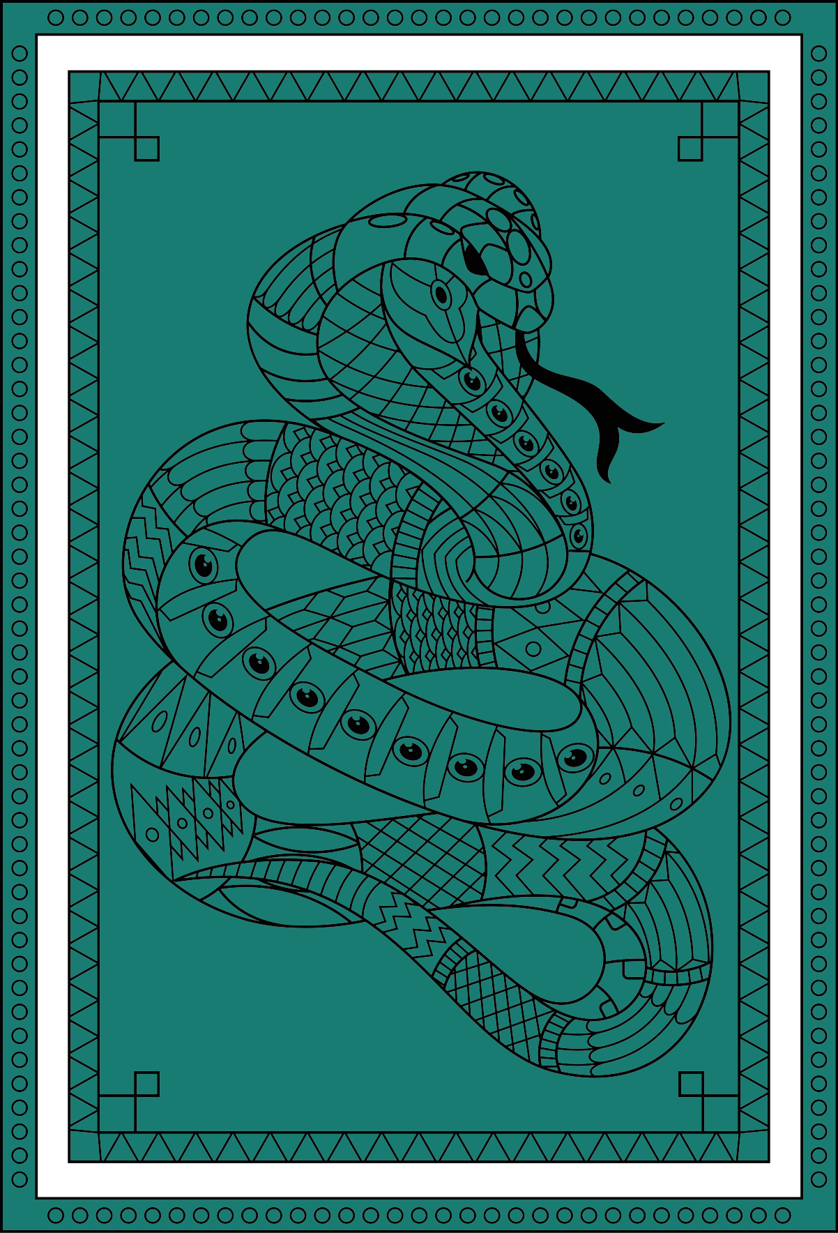 Alfombra vinílica de animales ilustración de serpiente - TenVinilo