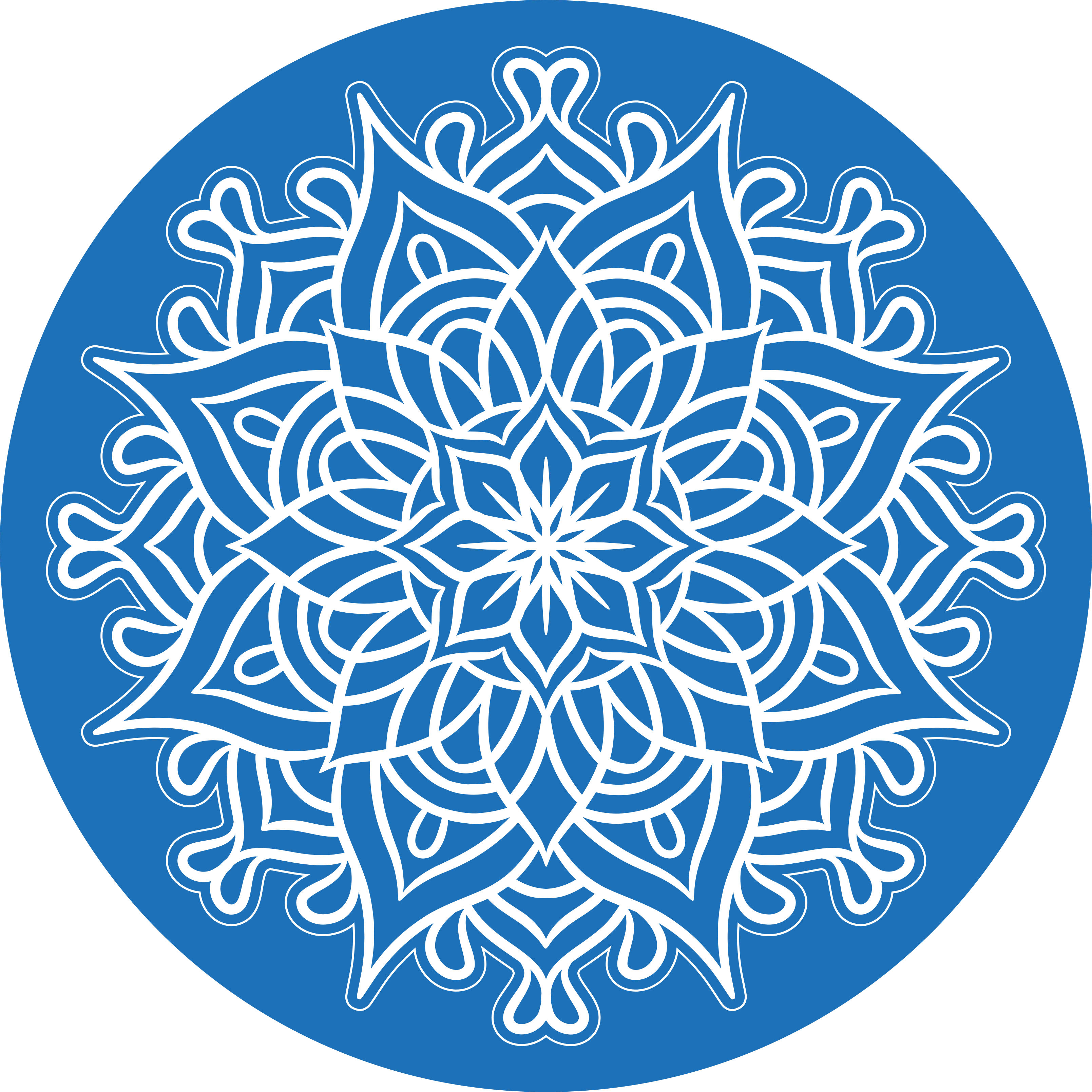 Alfombra vinílica mandala intrincada composición azul - TenVinilo