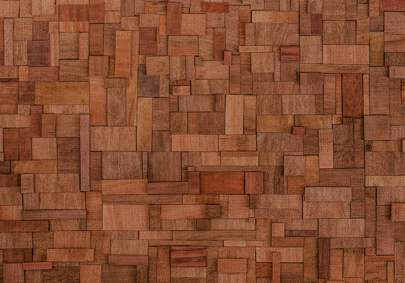 Alfombra vinílica imitación madera patrón de bloque cálido - TenVinilo