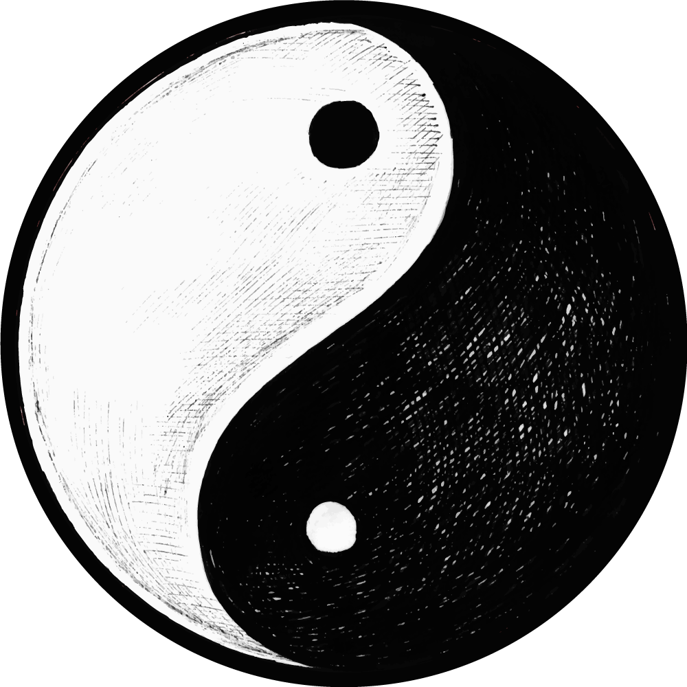 Alfombra vinílica redonda símbolo del yin y el yang - TenVinilo