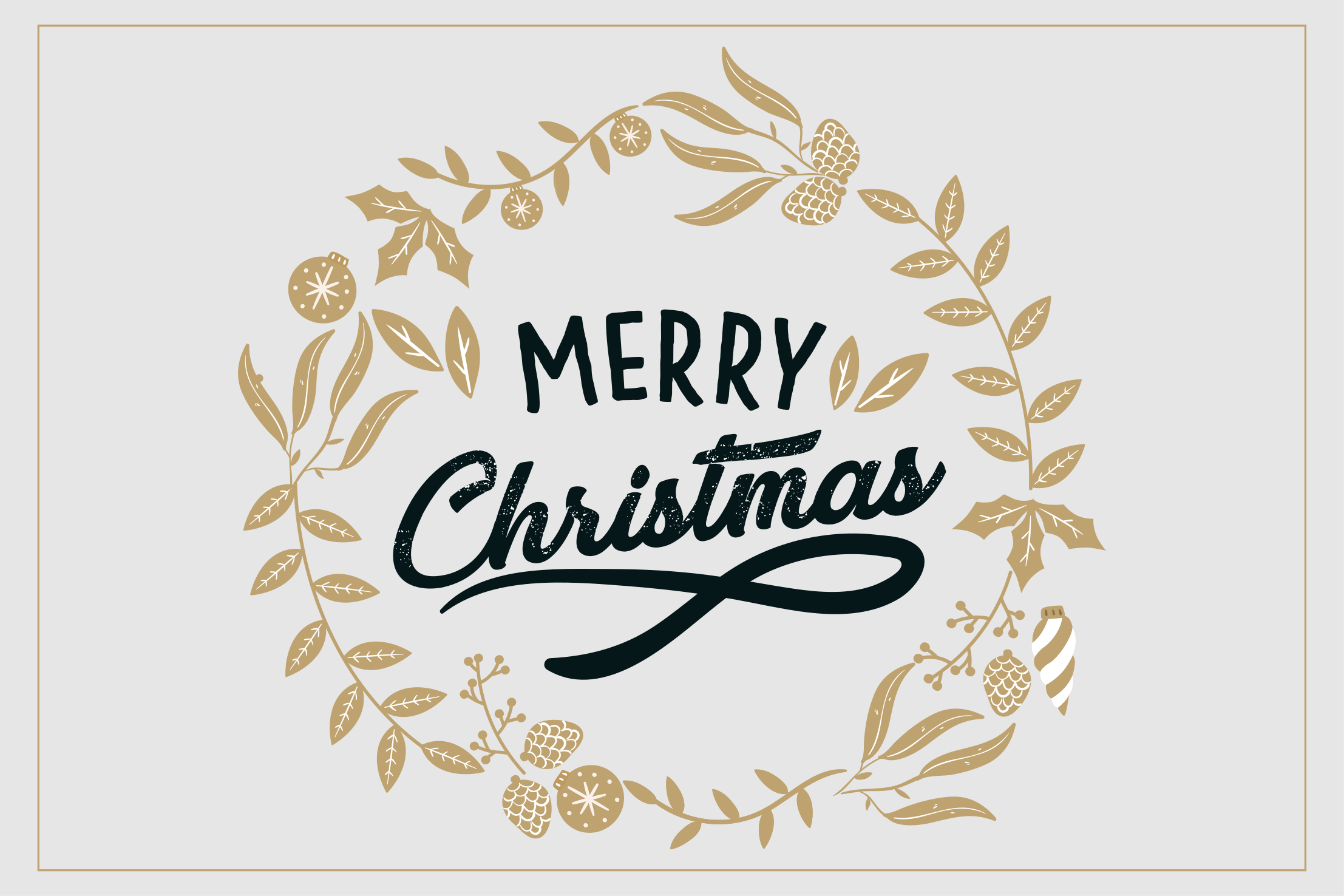 Alfombra vinílica navidad alegre saludo dorado - TenVinilo