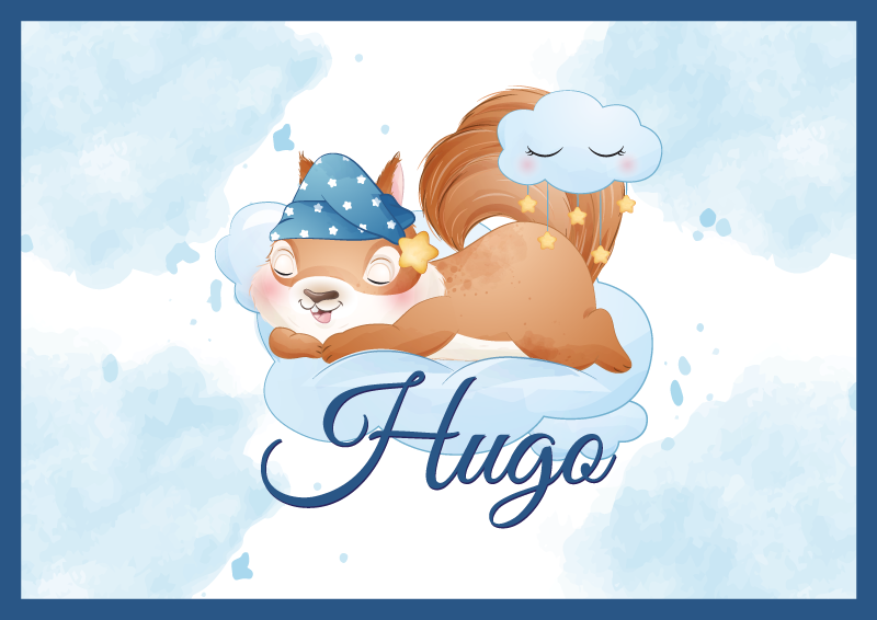 Alfombra vinílica personalizable linda ardilla soñando - TenVinilo