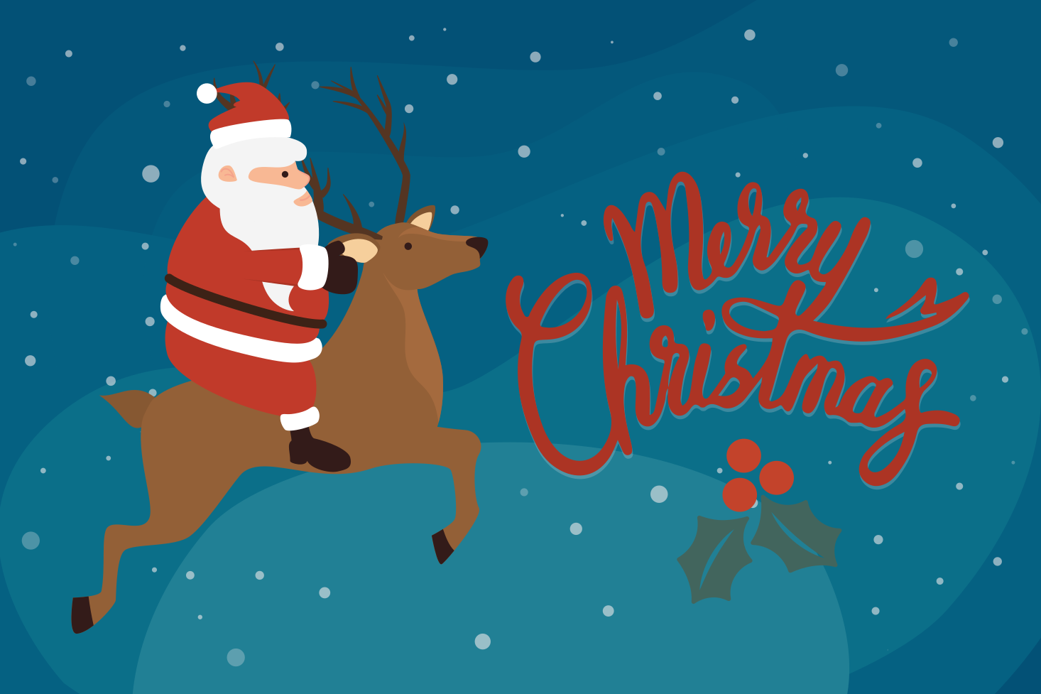 Alfombra vinílica navidad papá noel montando reno - TenVinilo