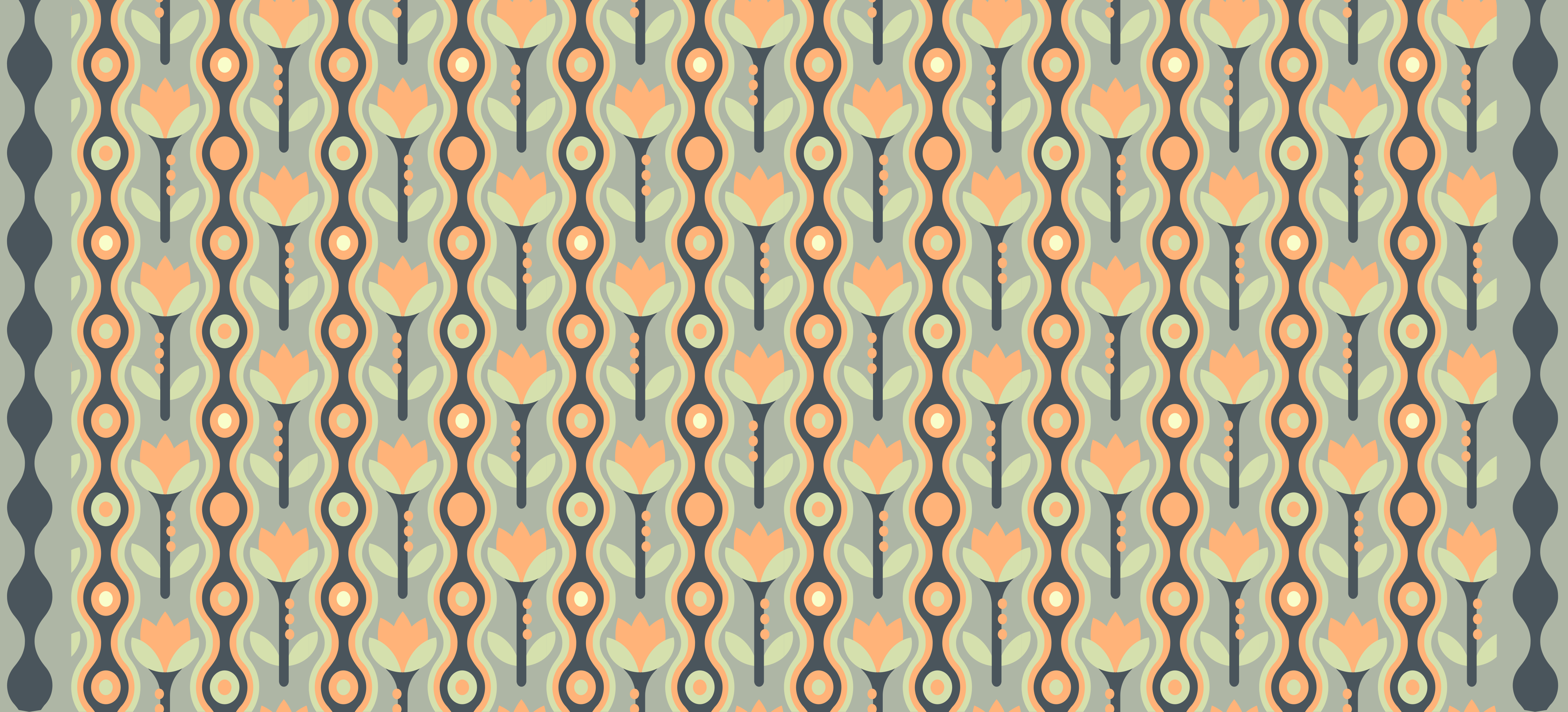 Alfombra vinílica juvenil patrón floral estilizado - TenVinilo