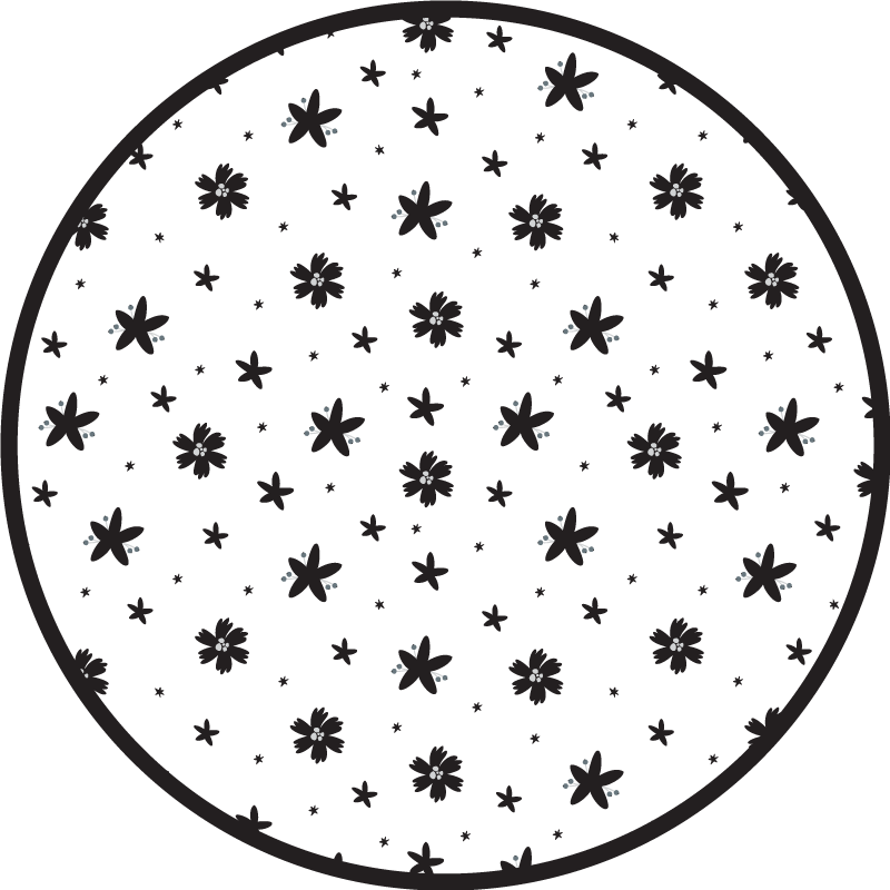 Alfombra vinílica flores estrella floral - TenVinilo