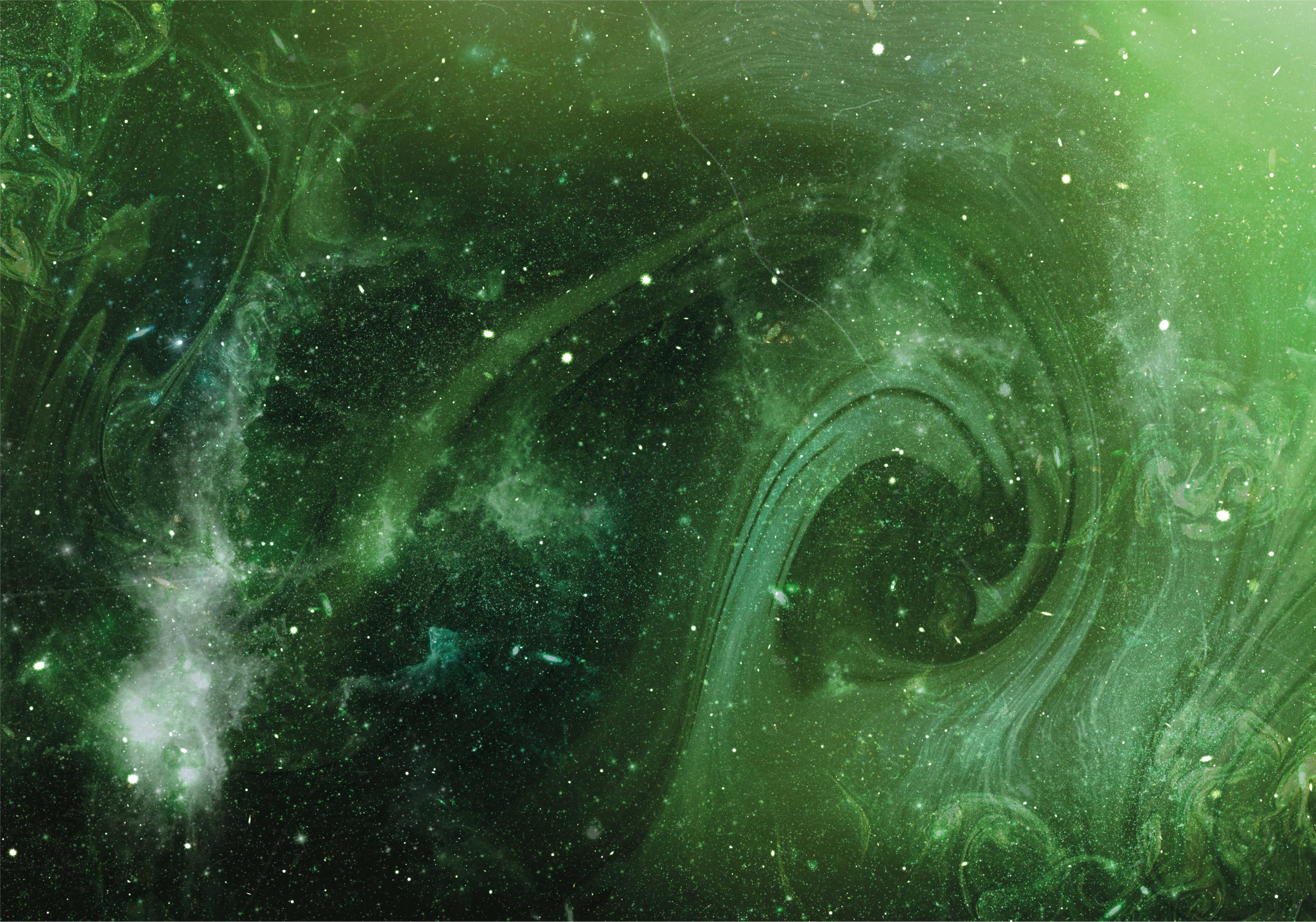 Alfombra vinílica estrellas remolino verde cósmico - TenVinilo