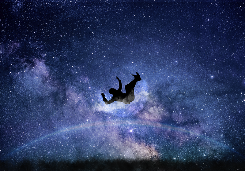 Alfombra vinílica estrellas cayendo a través del cosmos - TenVinilo