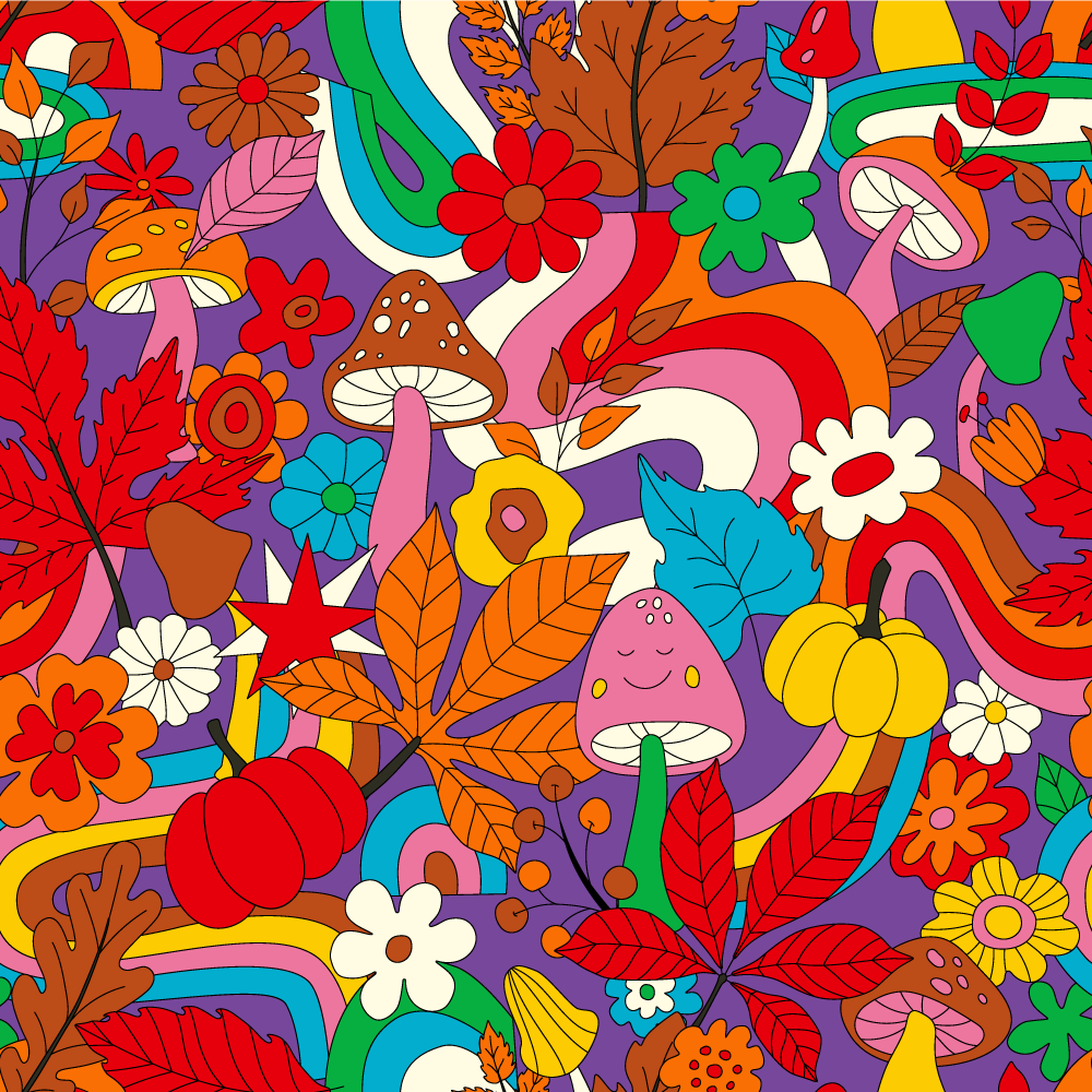 Alfombra vinílica flores diseño floral colorido - TenVinilo