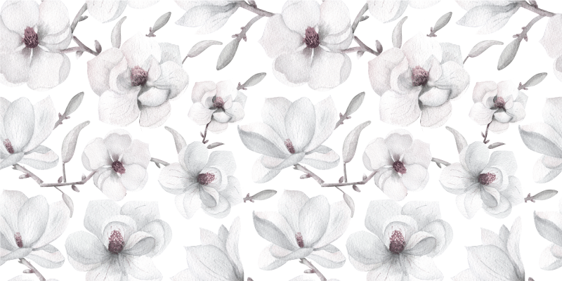 Alfombra vinílica flores concepto gris suave - TenVinilo