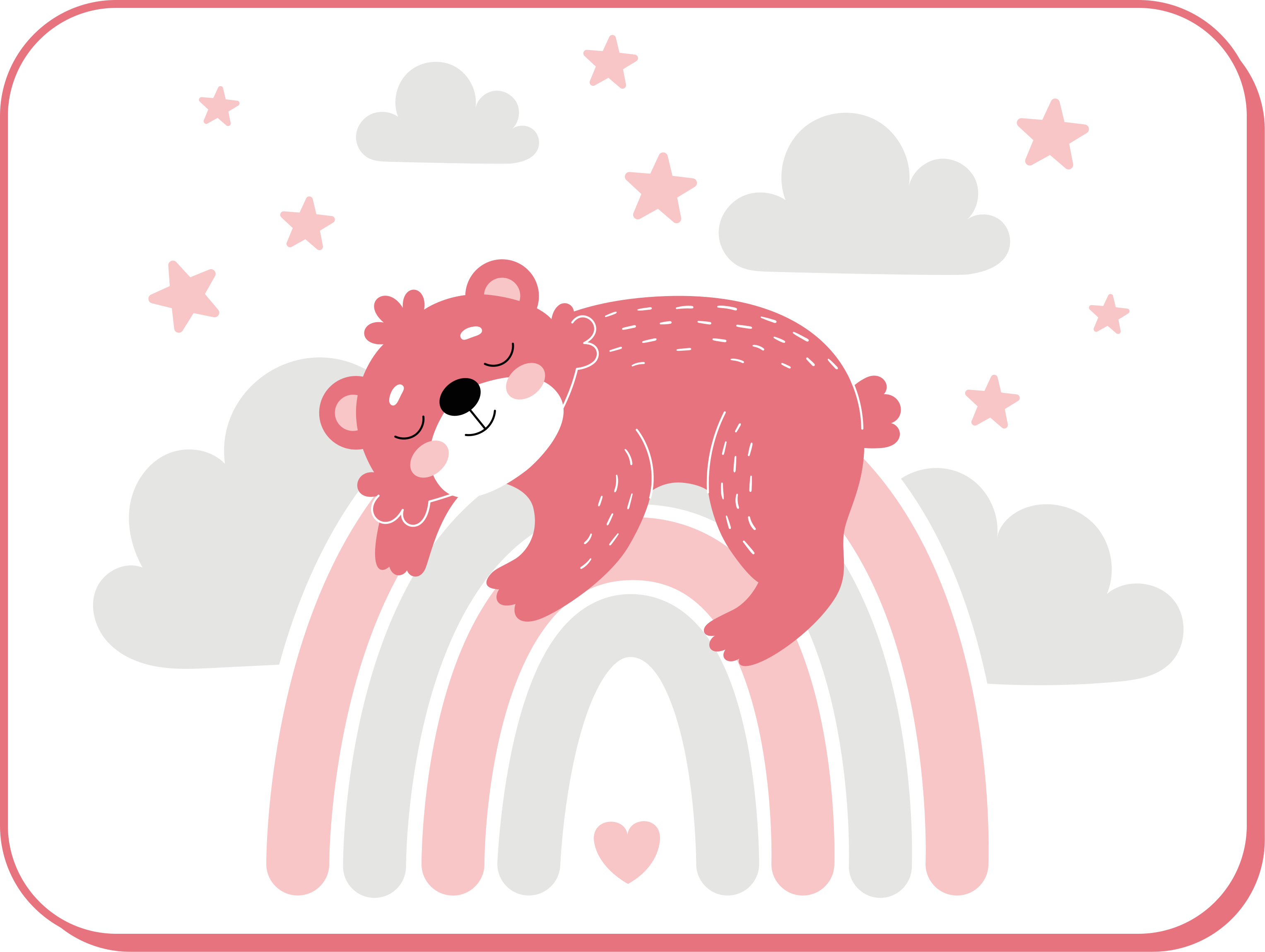 Alfombra vinílica bebé oso soñoliento arcoíris - TenVinilo