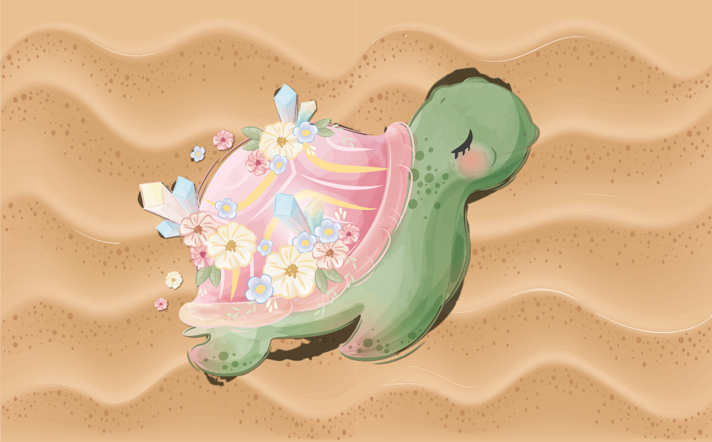 Alfombra vinílica infantil oasis de tortugas marinas - TenVinilo