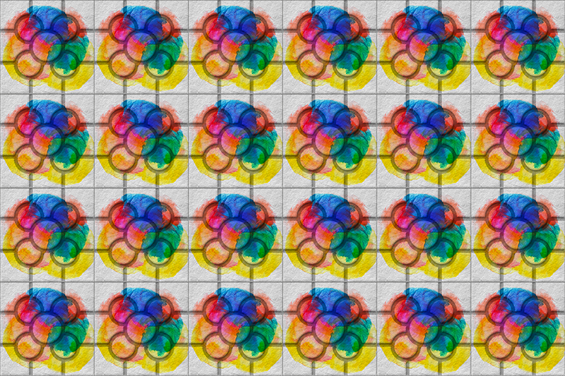 Alfombra de vinilo vintage azulejos de calle coloridos de Bilbao - TenVinilo