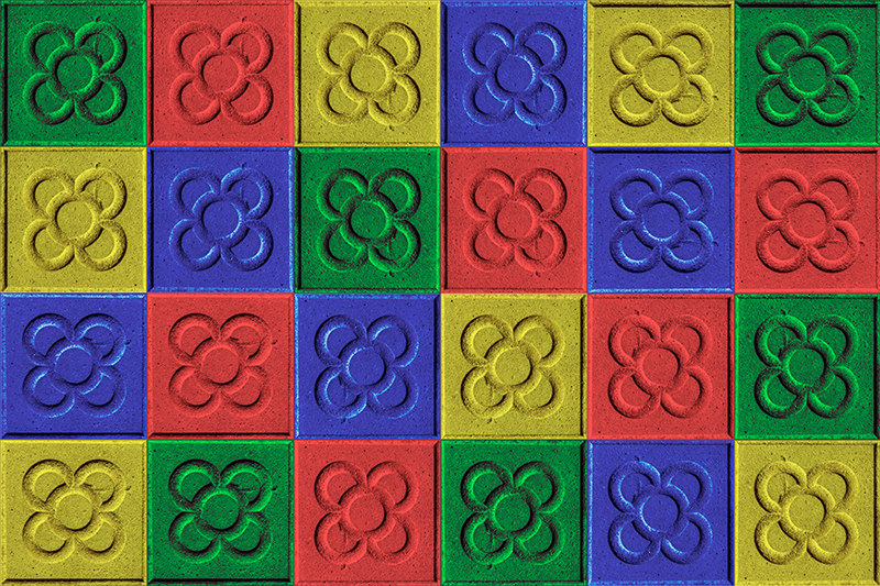 Alfombra vinilo salón azulejos de arte pop - TenVinilo