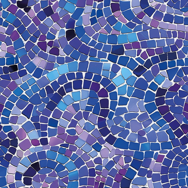 Alfombra vinílica azul efecto mosaico - TenVinilo