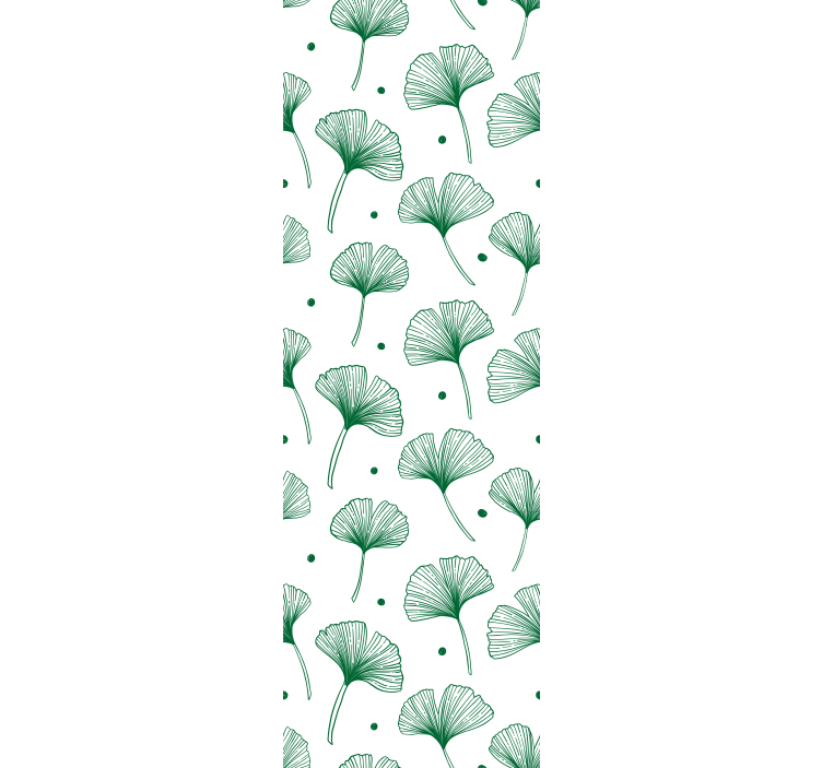 Papel tapiz hojas ginkgo verde elegante - TenVinilo