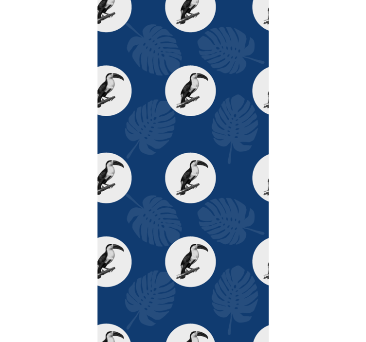 Papel tapiz pájaros tucán y hojas - TenVinilo