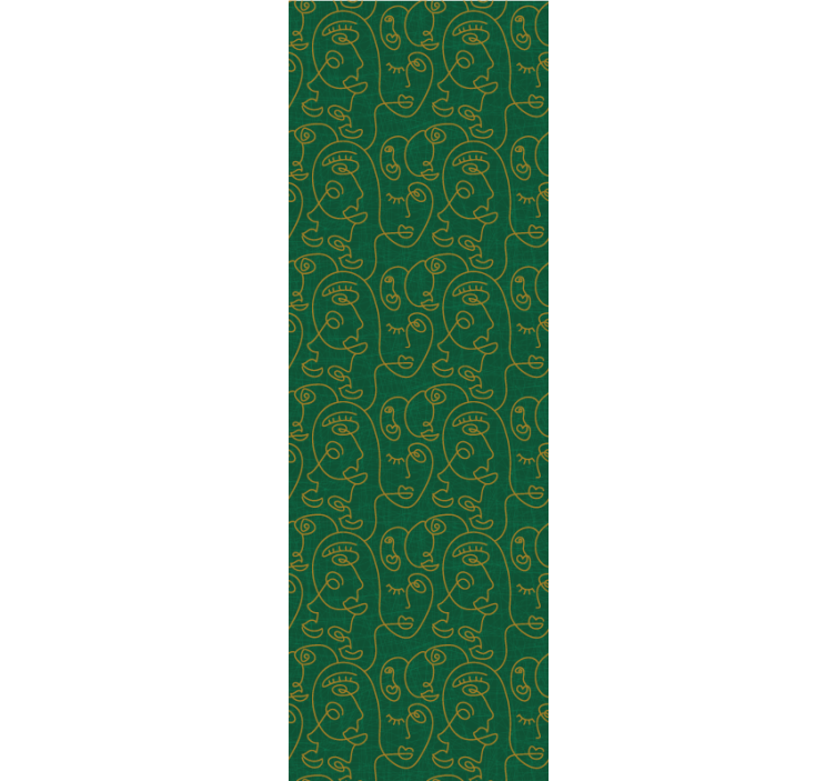 Papel tapiz arte caras de líneas únicas - TenVinilo