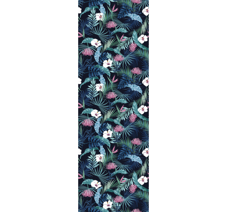 Papel tapiz flores escena floral tropical - TenVinilo