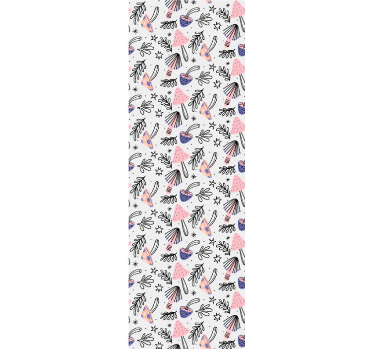 Papel tapiz naturaleza setas y flores clásicas - TenVinilo