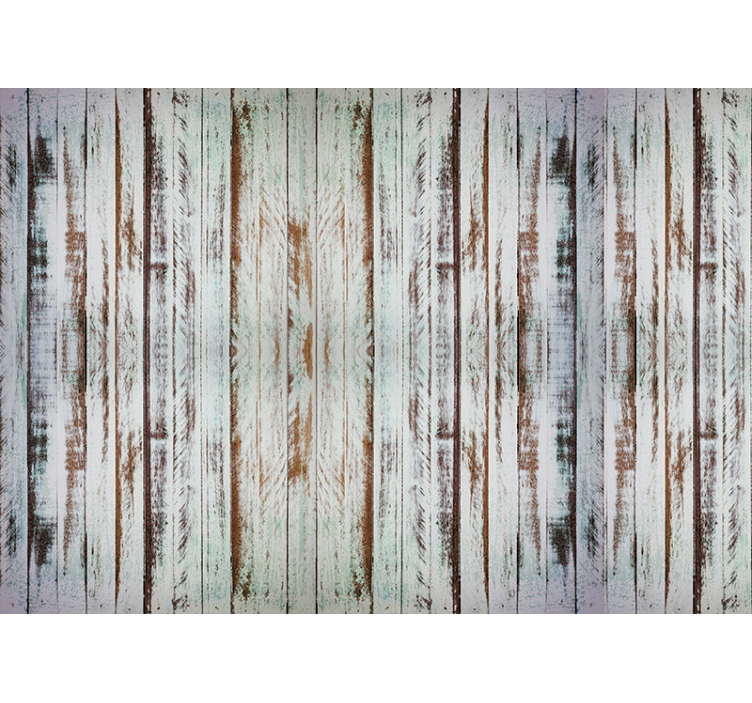 Papel tapiz ornamental madera desgastada - TenVinilo