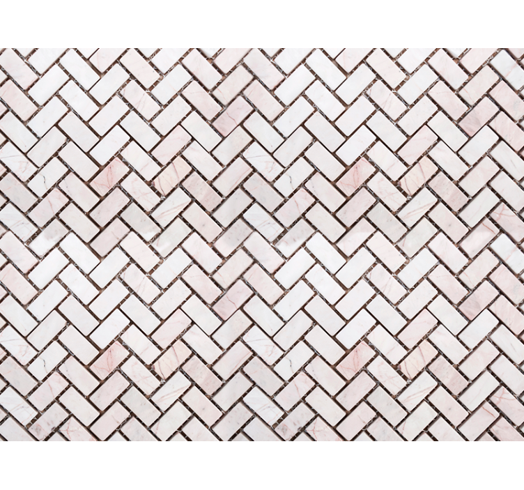 Papel tapiz ornamental baldosas de mármol espiga - TenVinilo