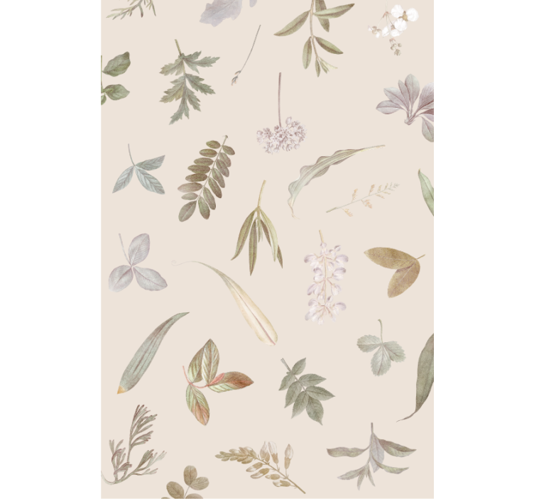 Papel tapiz hojas superposición de motivos florales - TenVinilo