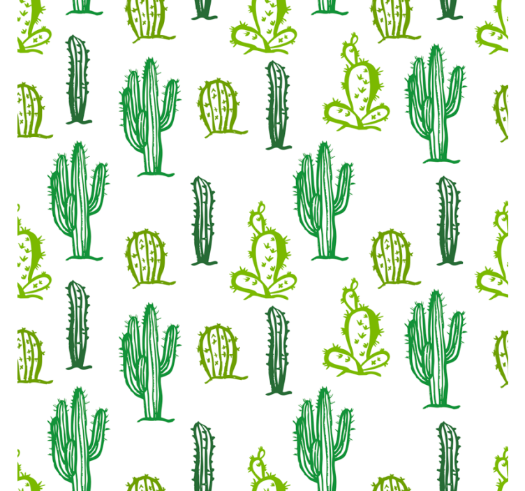 Papel tapiz para sala patrón cactus verde - TenVinilo