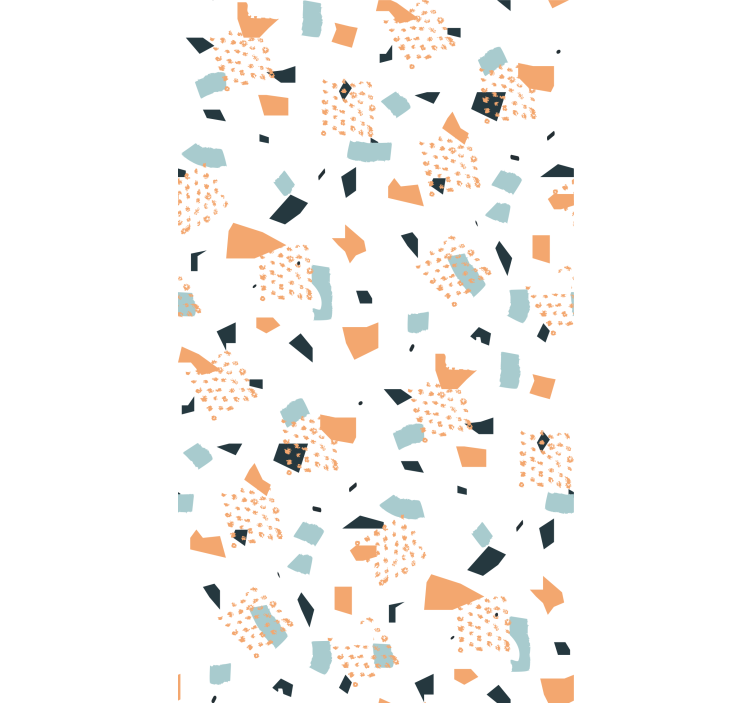 Papel tapiz pasillo figuras irregulares en pastel - TenVinilo