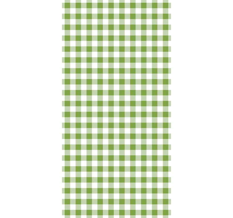 Papel tapiz pasillo cuadros verdes y blancos - TenVinilo