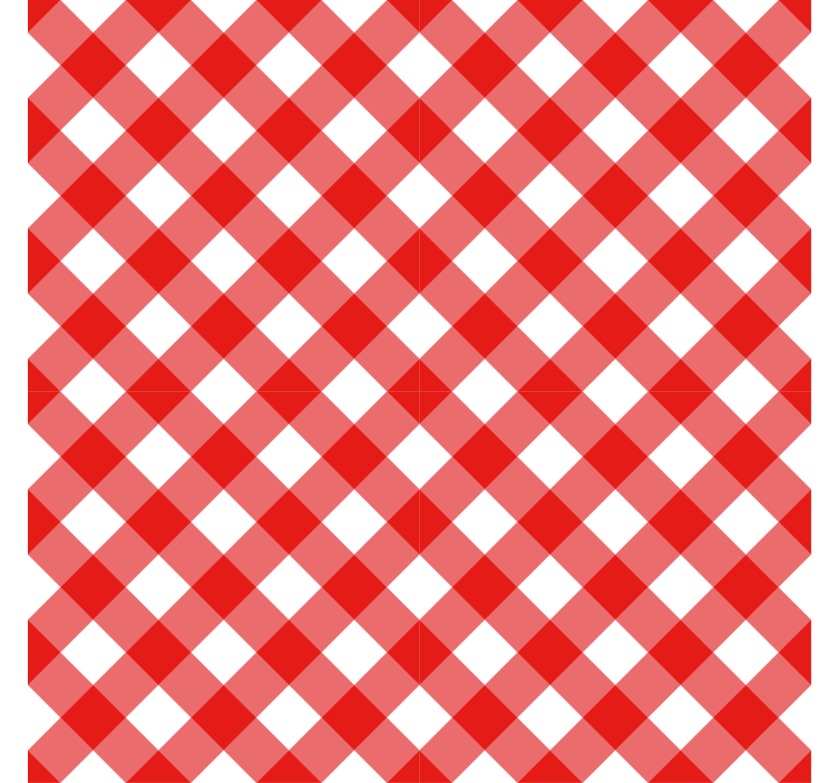 Papel tapiz pasillo cuadros rojos y blancos - TenVinilo