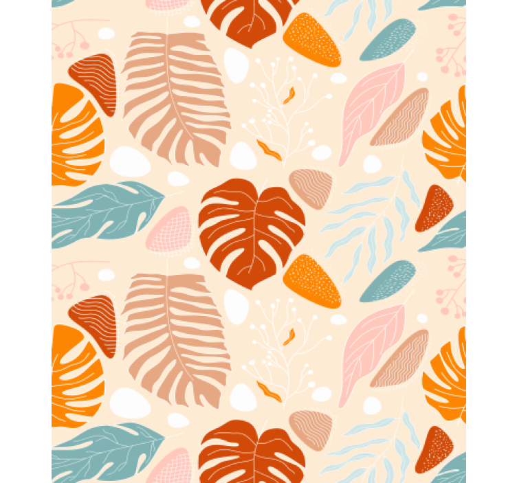 Papel tapiz naturaleza hoja colorida - TenVinilo