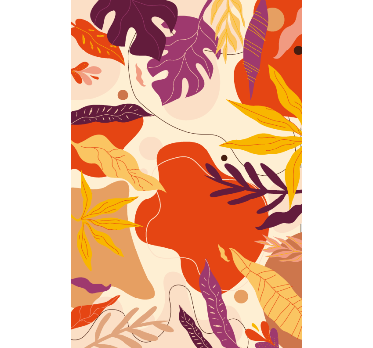 Papel tapiz naturaleza hojas abstractas coloridas - TenVinilo