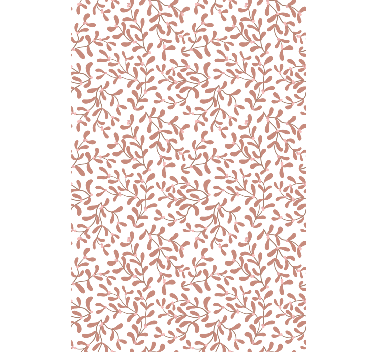 Papel tapiz naturaleza patrón hojas pequeñas terracota - TenVinilo