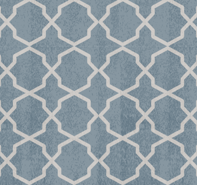 Papel tapiz azulejos motivo geométrico azul - TenVinilo
