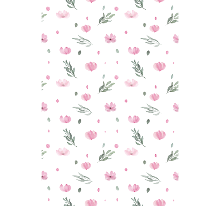 Papel tapiz infantil flores pequeñas en rosa minimalista - TenVinilo