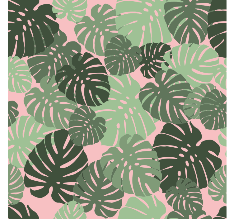 Papel tapiz pasillo patrón monstera tropical - TenVinilo
