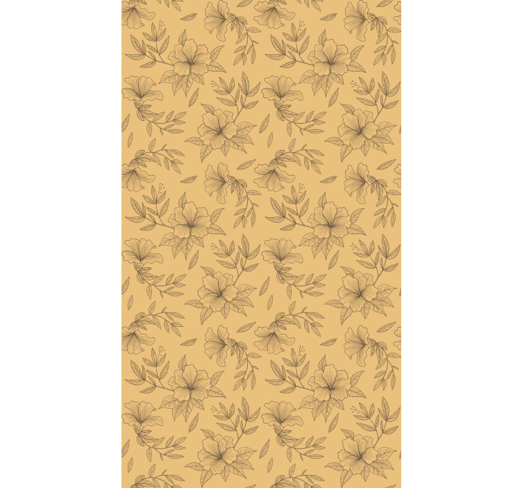 Papel tapiz pasillo con patrones beige estilizados - TenVinilo