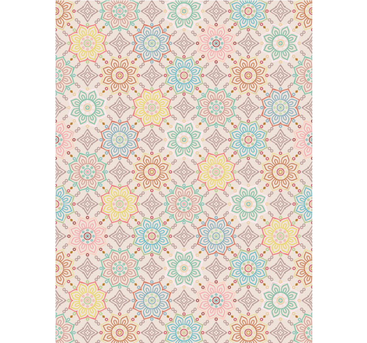 Papel tapiz pasillo concepto de flores vibrantes - TenVinilo