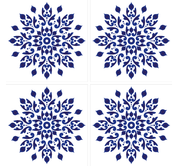 Papel tapiz azulejos azulejo clásico redondo - TenVinilo