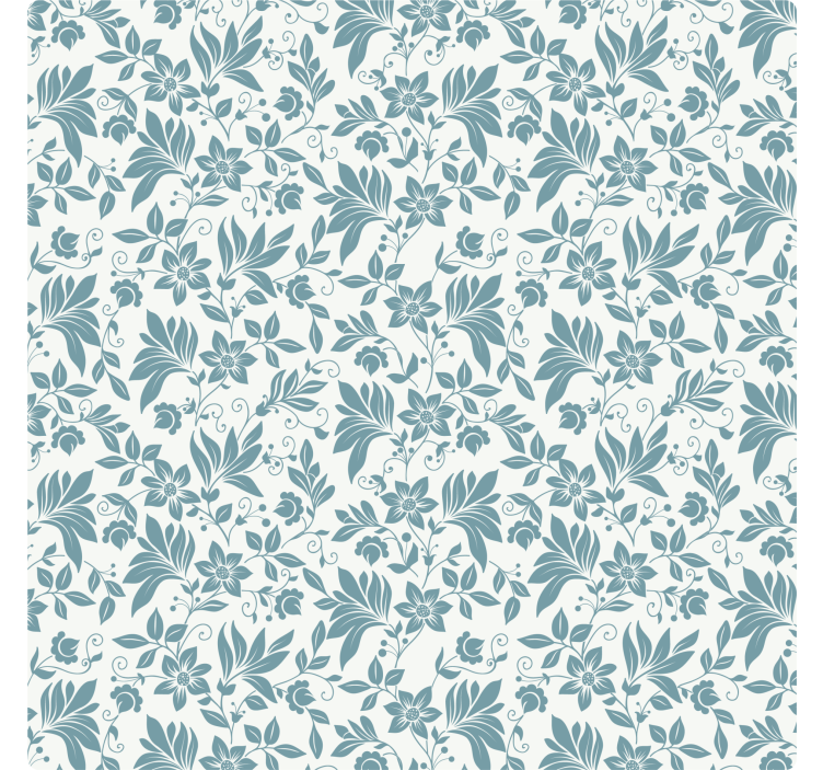 Papel tapiz azulejos azulejo floral turquesa - TenVinilo