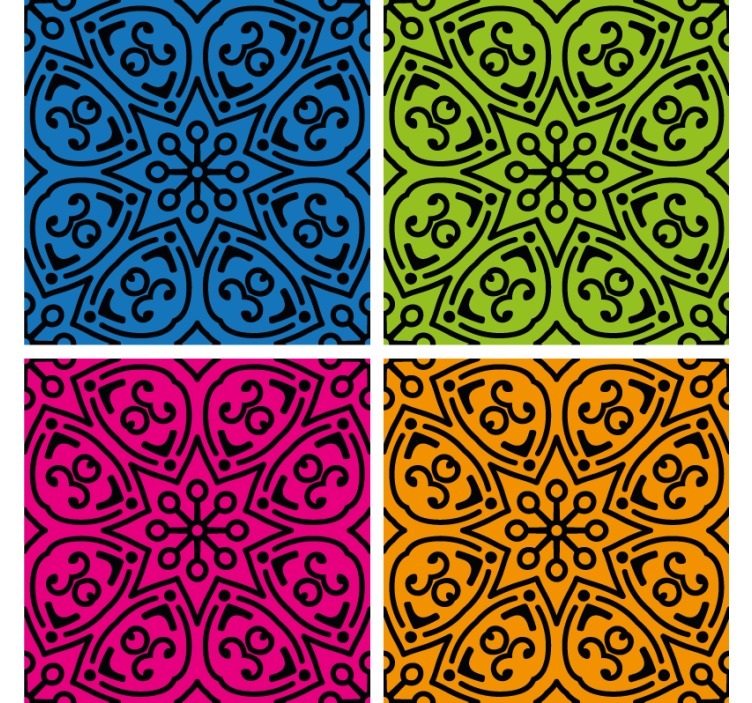 Papel tapiz azulejos patrones de mandala - TenVinilo