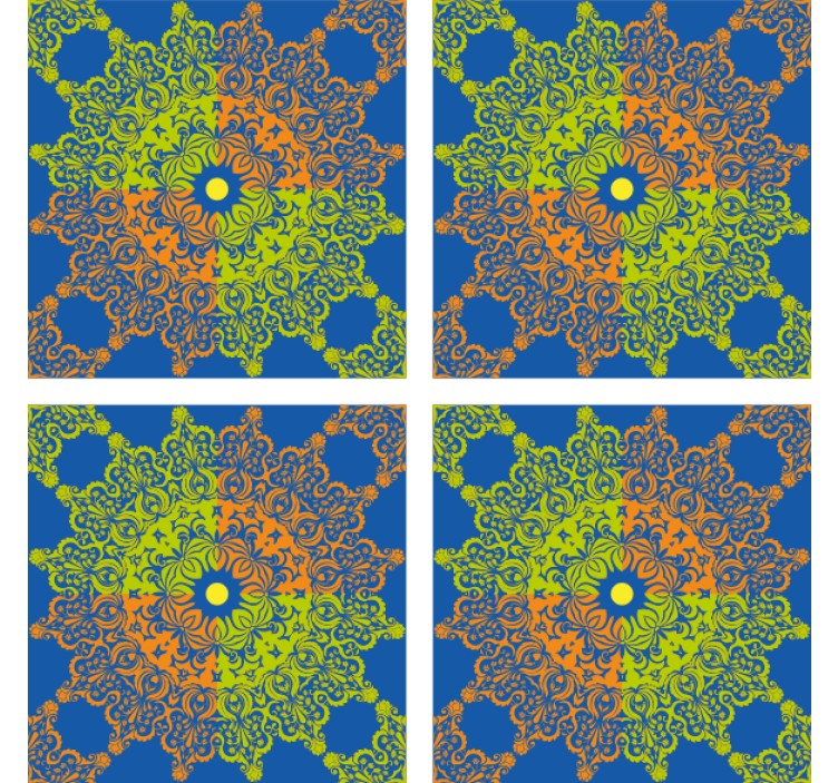 Papel tapiz azulejos patrón mandala colorido - TenVinilo
