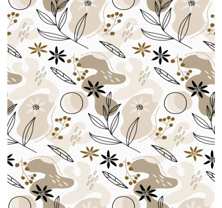 Papel tapiz flores diseño elegante en rosa y beige - TenVinilo