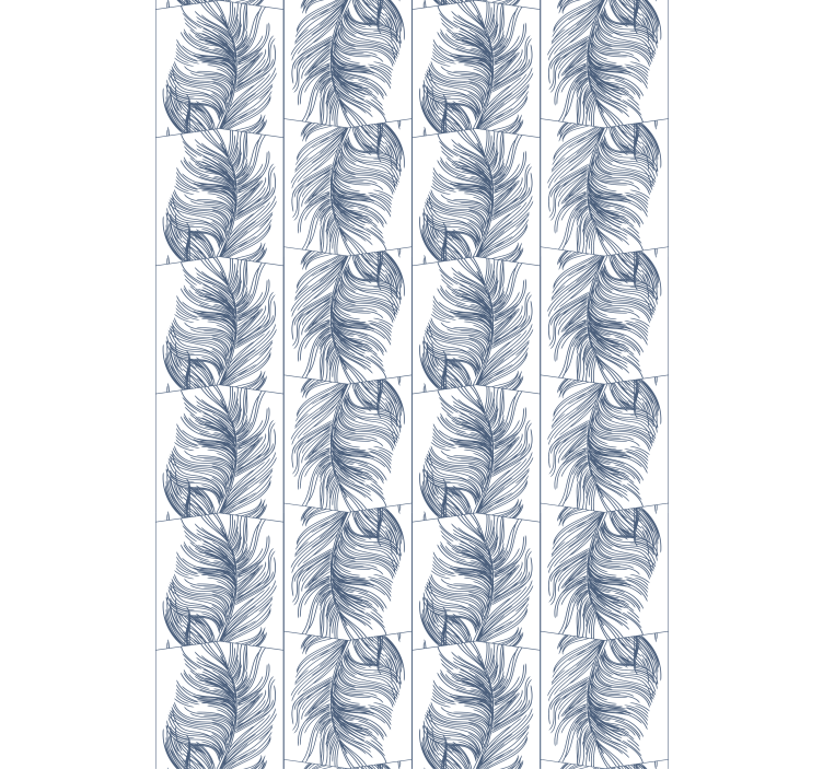 Papel tapiz moderno plumas azules estilo hampton - TenVinilo