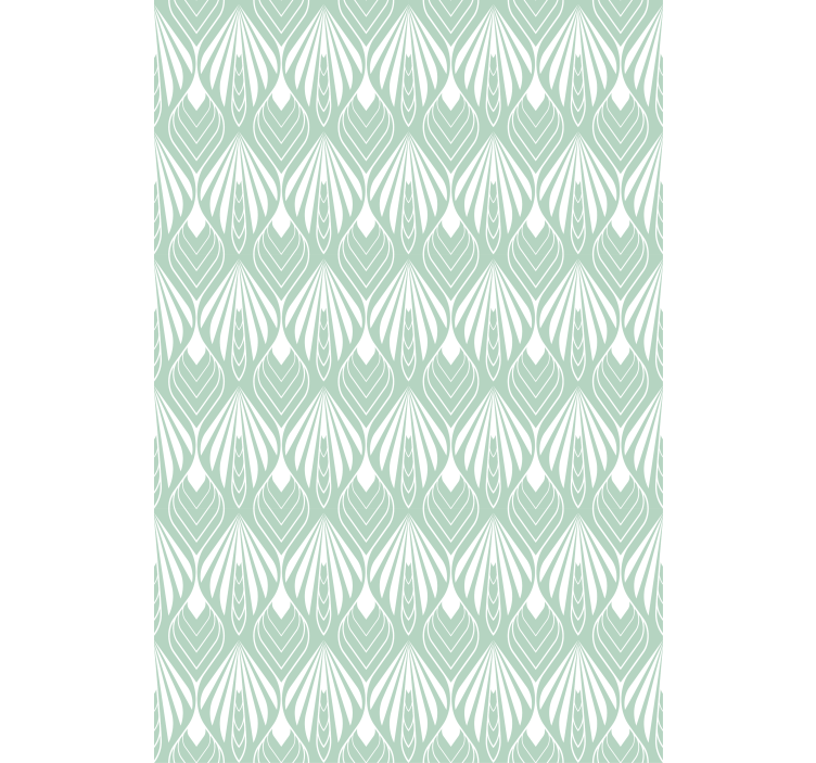 Papel tapiz comedor hojas verdes estilizadas - TenVinilo