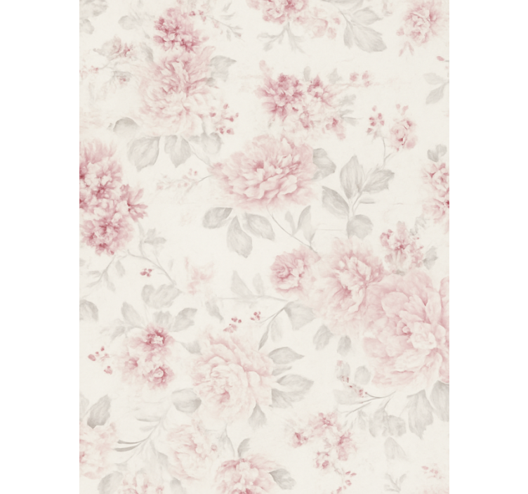 Papel tapiz recámara matrimonial diseño floral rosa vintage - TenVinilo