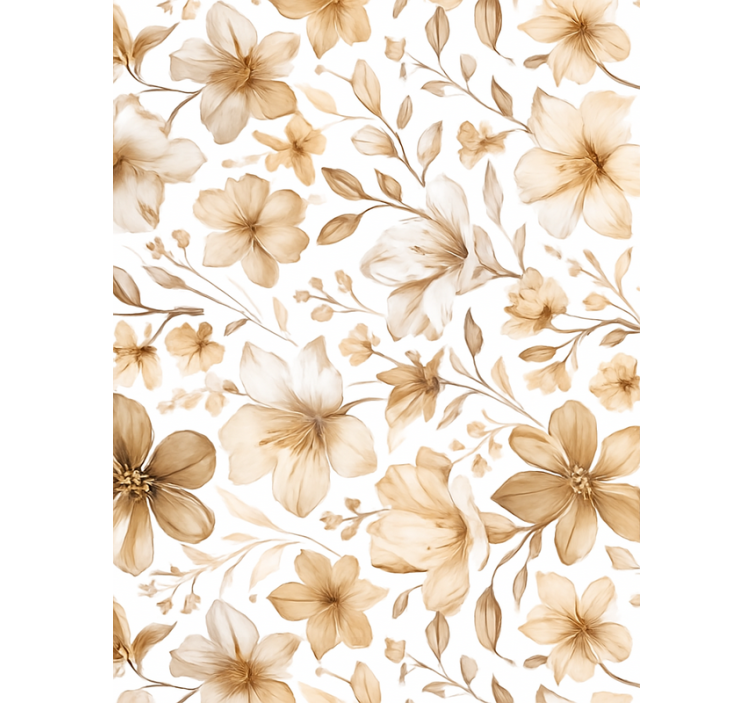 Papel tapiz recámara matrimonial diseño floral realista - TenVinilo