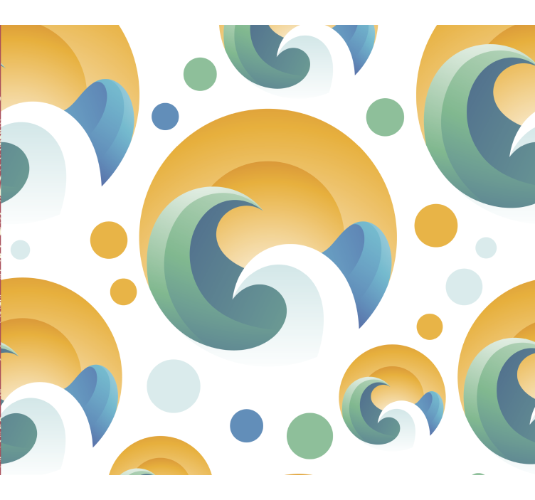 Papel pintado geométrico sol y olas - TenVinilo