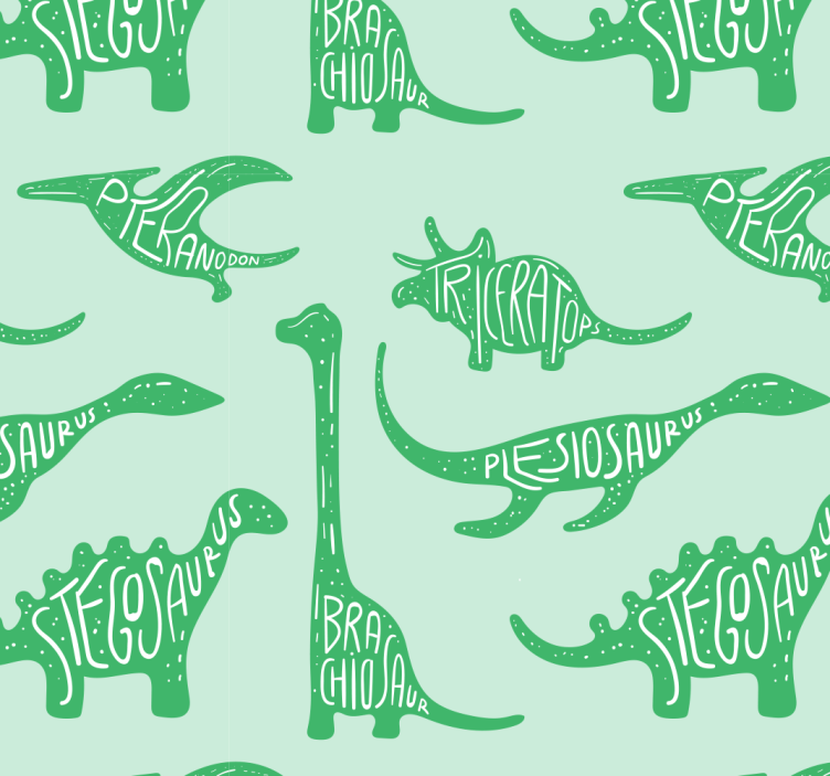 Papel pintado infantil dinosaurios con nombres - TenVinilo